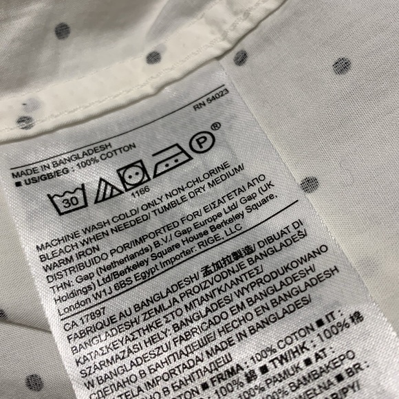 Banana Republic White & Black Polka Dot Button Down Shirt Size M NWT - Picture 12 of 13